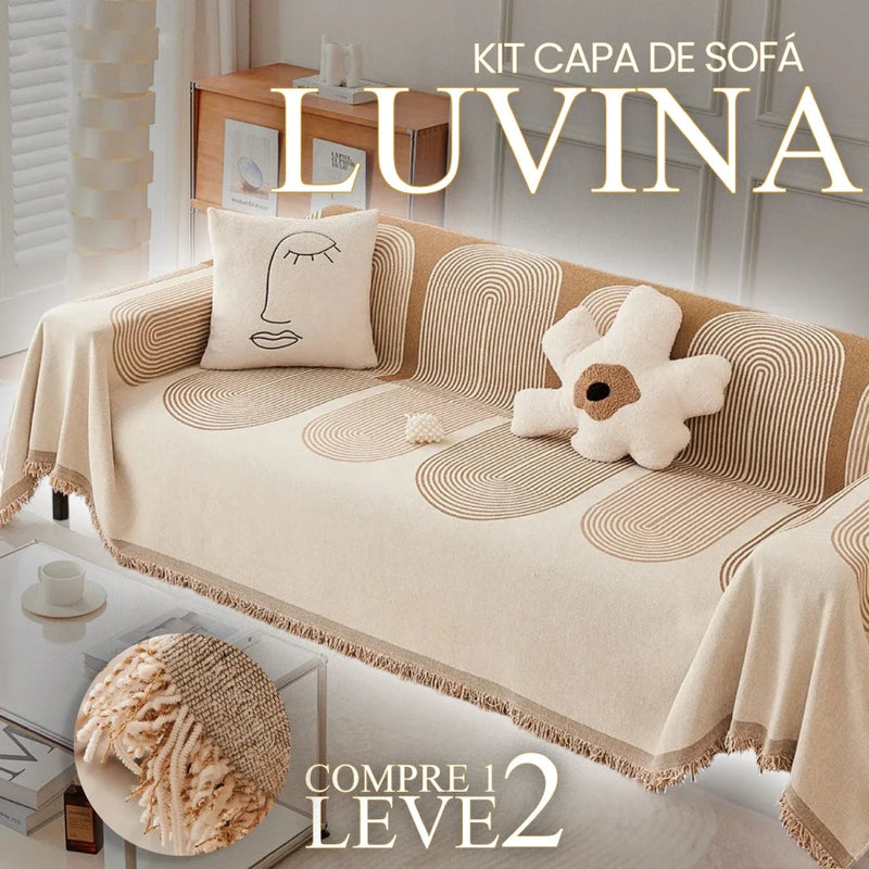 [Pague 1, Leve 2] Capa de Sofá Luvina (Transforme Seu Sofá Em Um Paraíso!) + BRINDE: 2 Almofadas