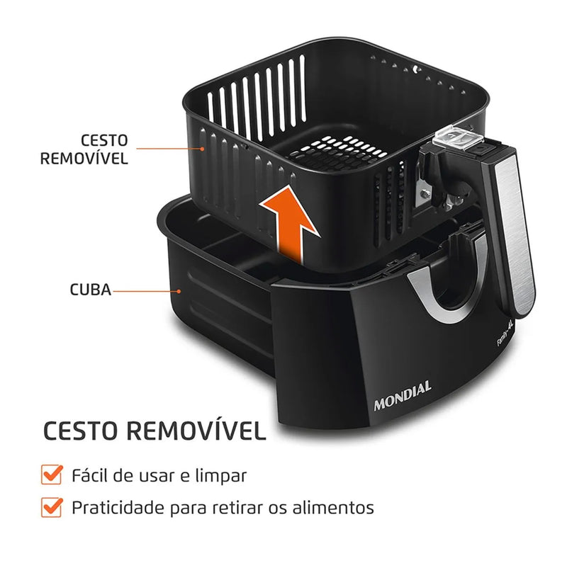 [PREÇO DE FÁBRICA] AirFryer Fritadeira Elétrica Family 4l 1500w + BRINDE [Guia de 70 Receitas]