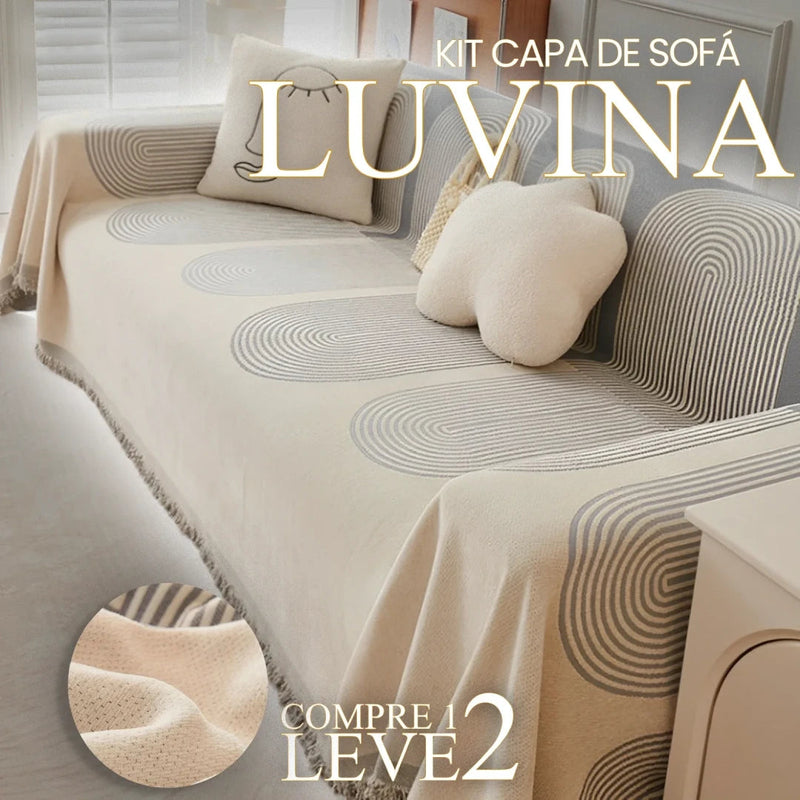 [Pague 1, Leve 2] Capa de Sofá Luvina (Transforme Seu Sofá Em Um Paraíso!) + BRINDE: 2 Almofadas